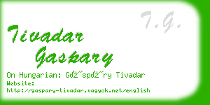 tivadar gaspary business card